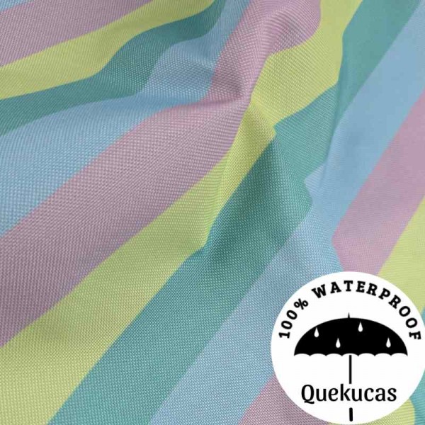 IMPERMEABLE CANVAS RAYAS SWEET RAINBOW 2