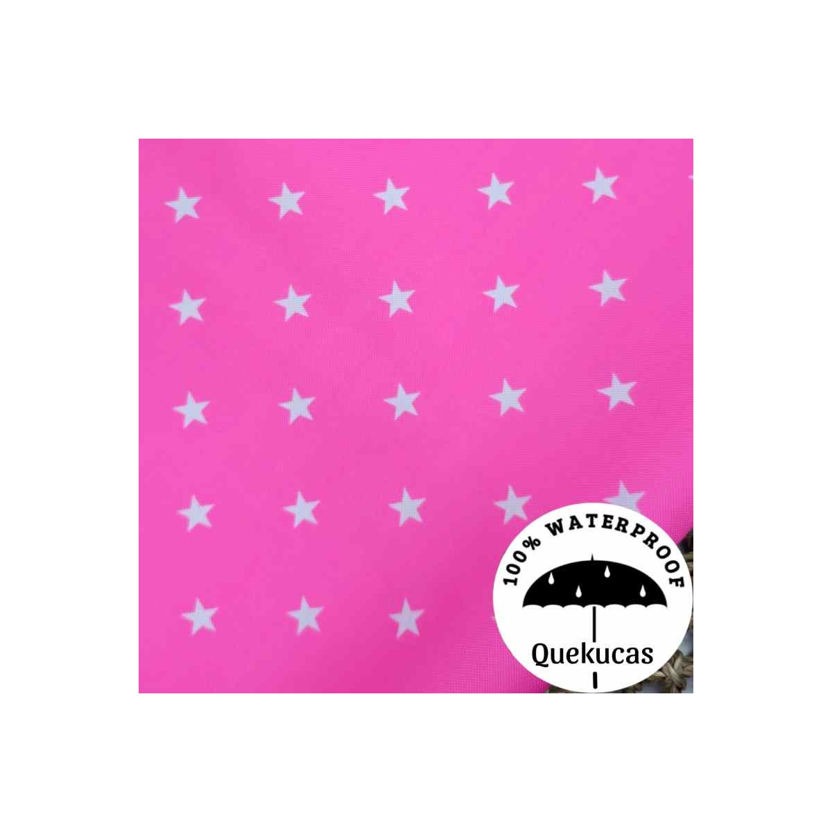 IMPERMEABLE CANVAS ESTRELLAS ROSA FLÚOR