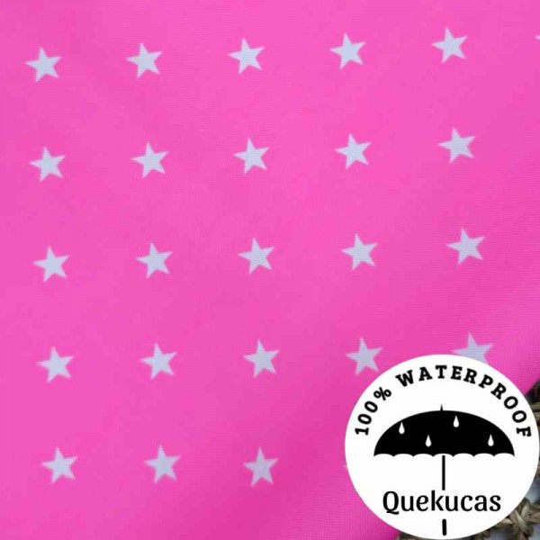 IMPERMEABLE CANVAS ESTRELLAS ROSA FLÚOR