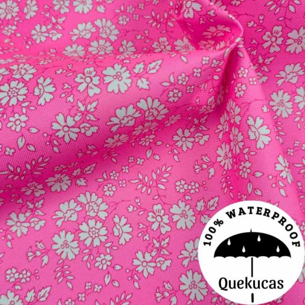 IMPERMEABLE CANVAS FLORES EMILY ROSA FLÚOR 2