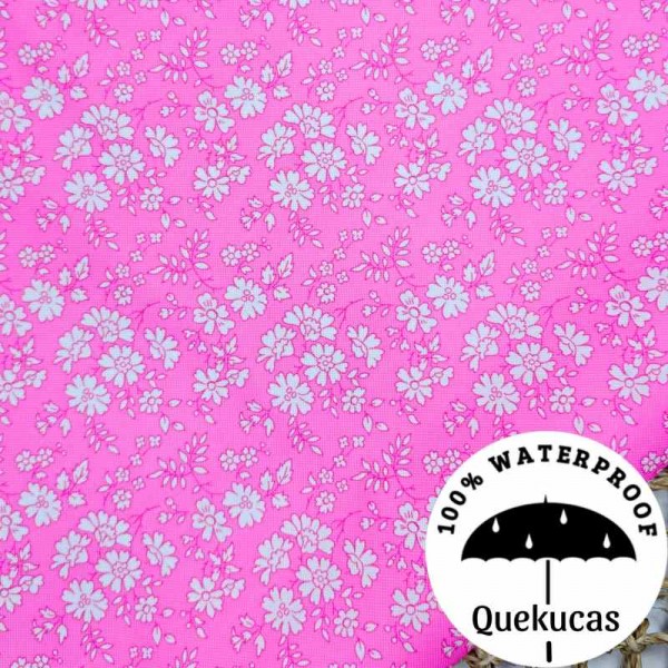 IMPERMEABLE CANVAS FLORES EMILY ROSA FLÚOR