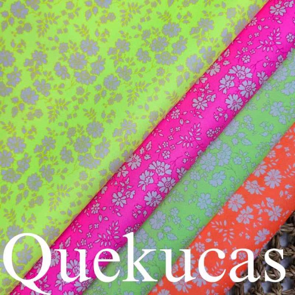 IMPERMEABLE CANVAS FLORES EMILY NARANJA FLÚOR 2