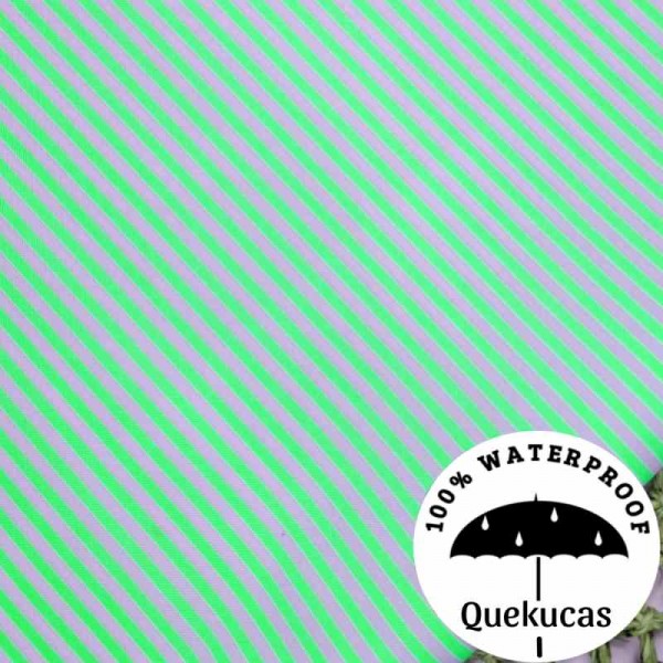 IMPERMEABLE CANVAS RAYAS SLIM VERDE FLÚOR