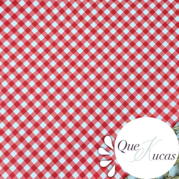 LYCRA DE BAÑO VICHY ROJO