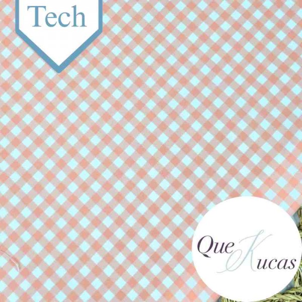 POPELÍN TECH VICHY PEACH