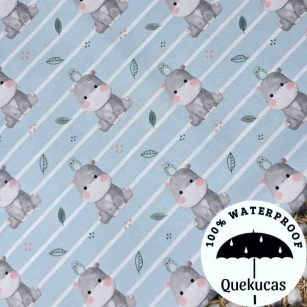 IMPERMEABLE CANVAS HIPPO AZUL