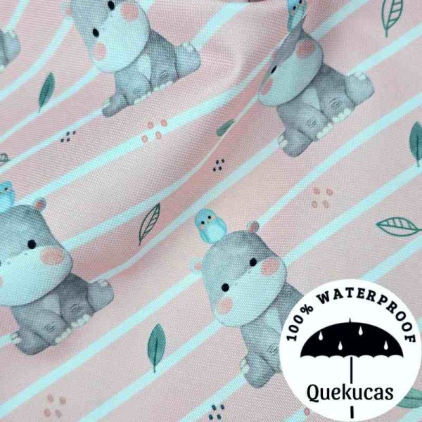 IMPERMEABLE CANVAS HIPPO ROSA CANDY 2