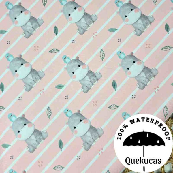 IMPERMEABLE CANVAS HIPPO ROSA CANDY