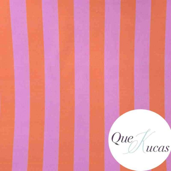 POPELÍN RAYAS FLORIDA ROSA/NARANJA 2