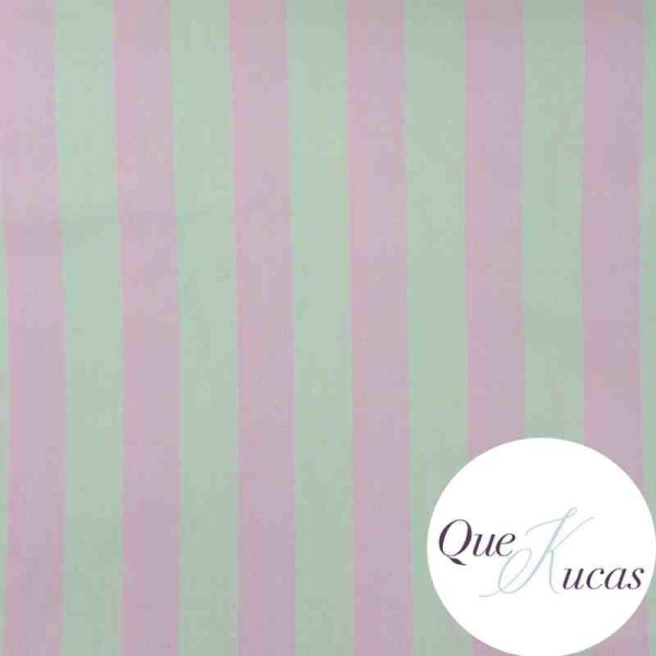 POPELÍN RAYAS FLORIDA ROSA/VERDE PASTEL 2
