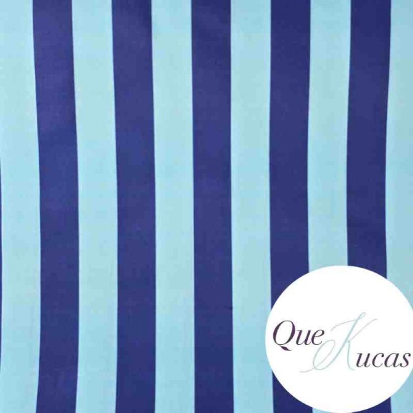 POPELÍN RAYAS FLORIDA AZUL/TURQUESA 2