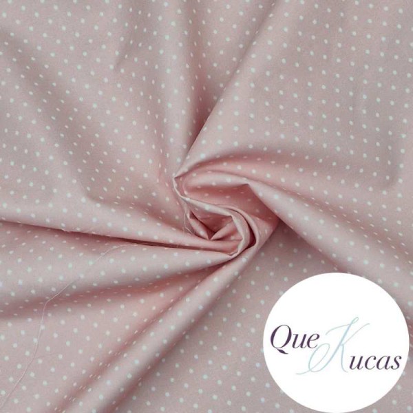 POPELÍN COTTON TOPOS ROSA NUDE