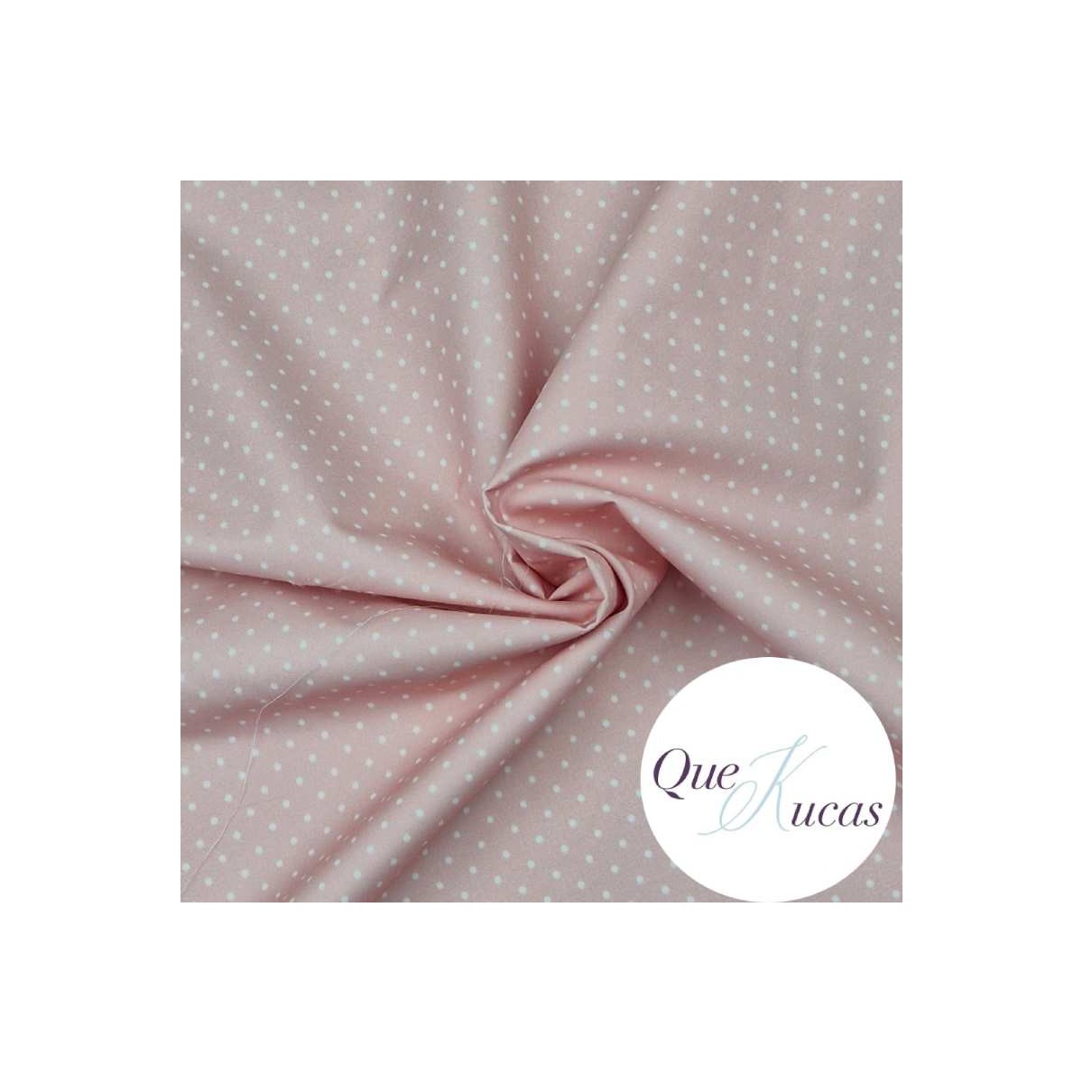 POPELÍN COTTON TOPOS ROSA NUDE