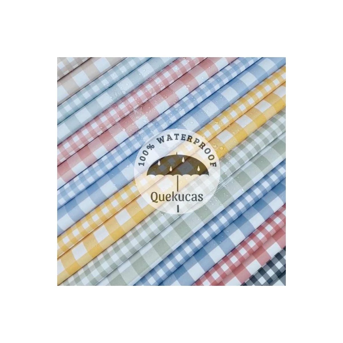 IMPERMEABLE VICHY CANVAS ROSA