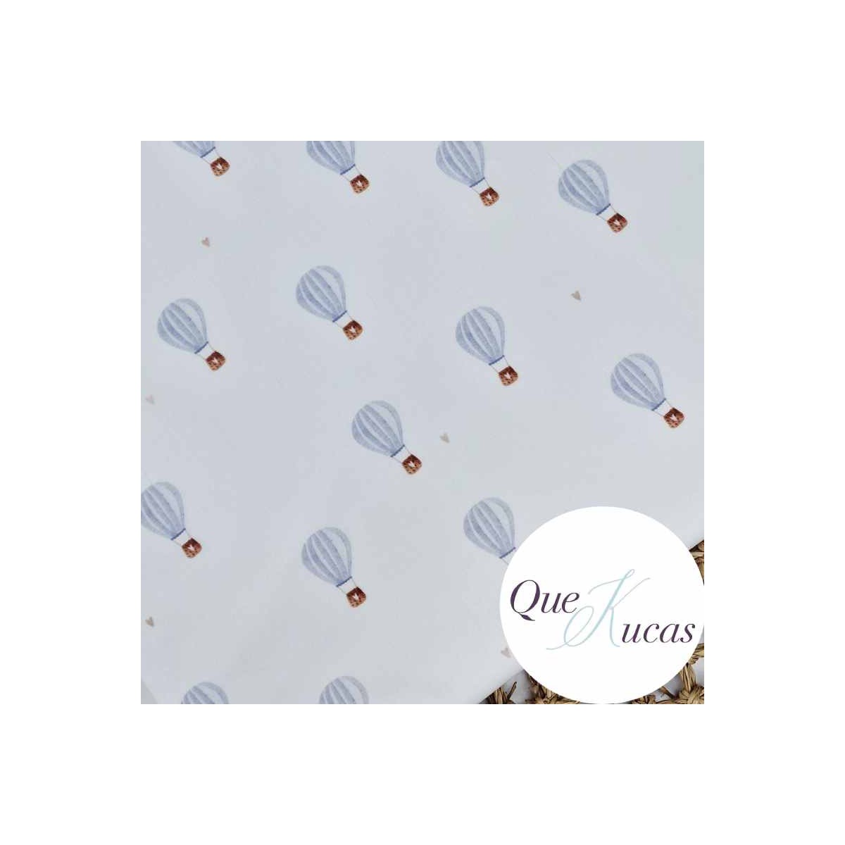 POPELÍN GLOBOS AZUL