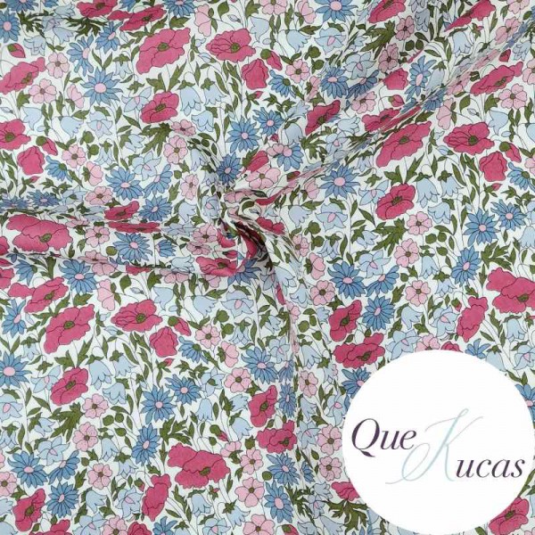 LIBERTY POPPY AND DAISY PINK & BLUE