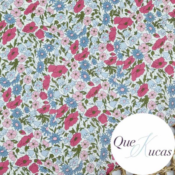 LIBERTY POPPY AND DAISY PINK & BLUE