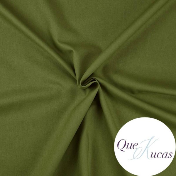 POPELÍN LISO VERDE OLIVA