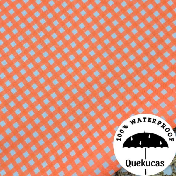 IMPERMEABLE VICHY CANVAS NARANJA FLÚOR