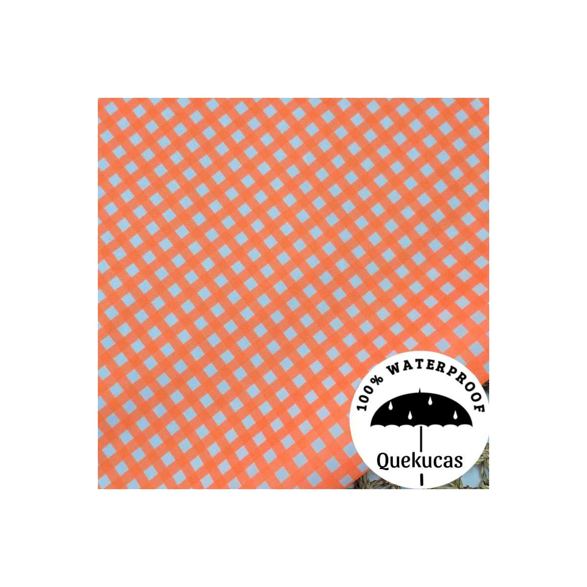 IMPERMEABLE VICHY CANVAS NARANJA FLÚOR