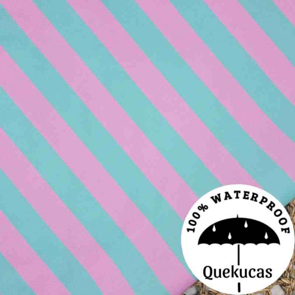 IMPERMEABLE CANVAS RAYAS MALIBÚ SWEETLILAC/ VERDE AGUA