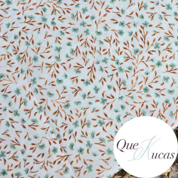 POPELÍN FLORES FLAVIA AQUA