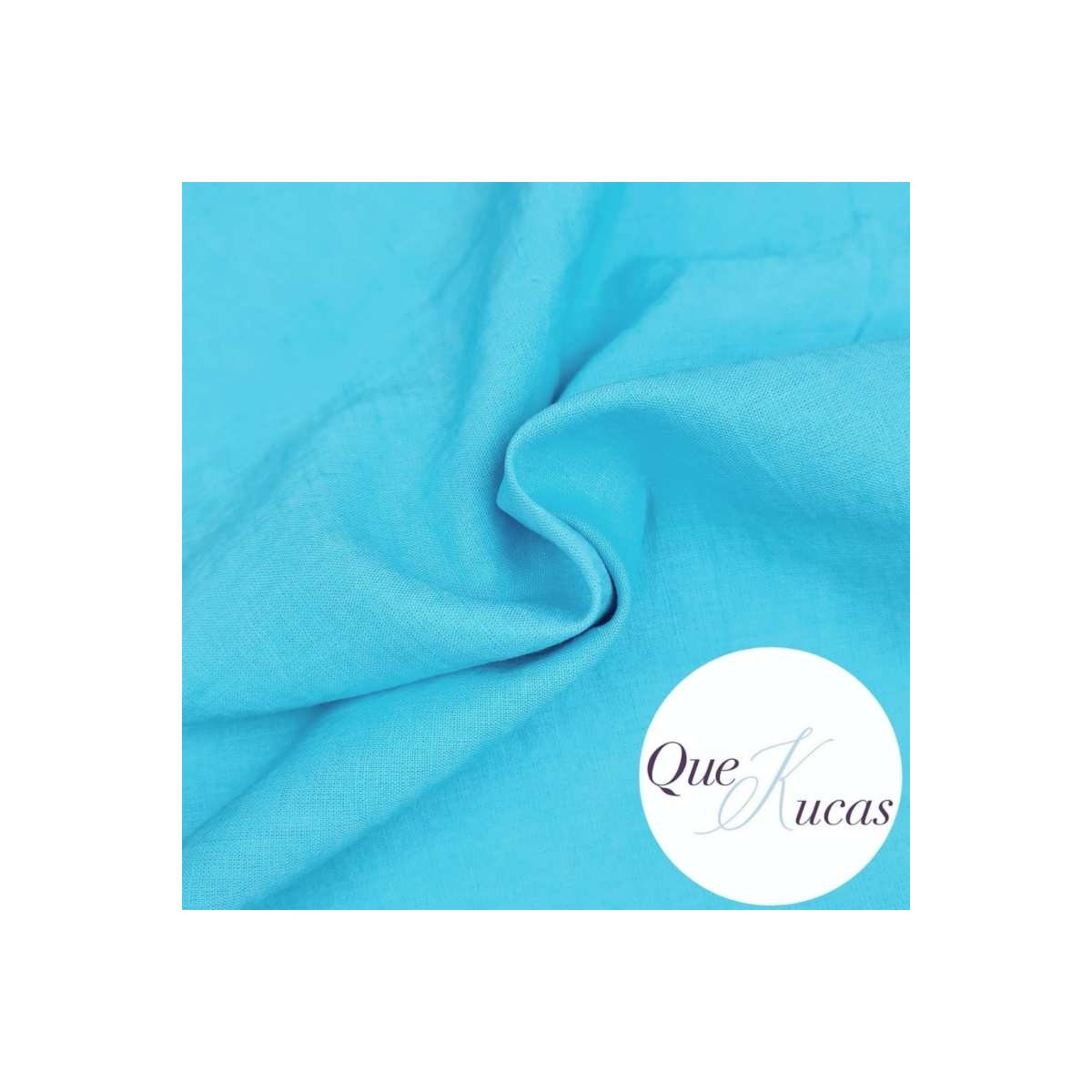 100% LINO AZUL TURQUESA
