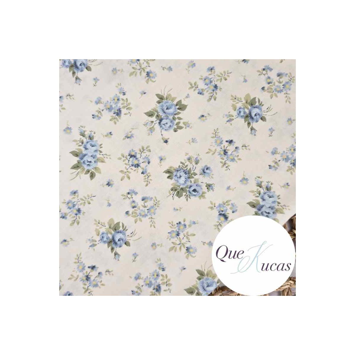 POEPLÍN FLORES VELHA AZUL