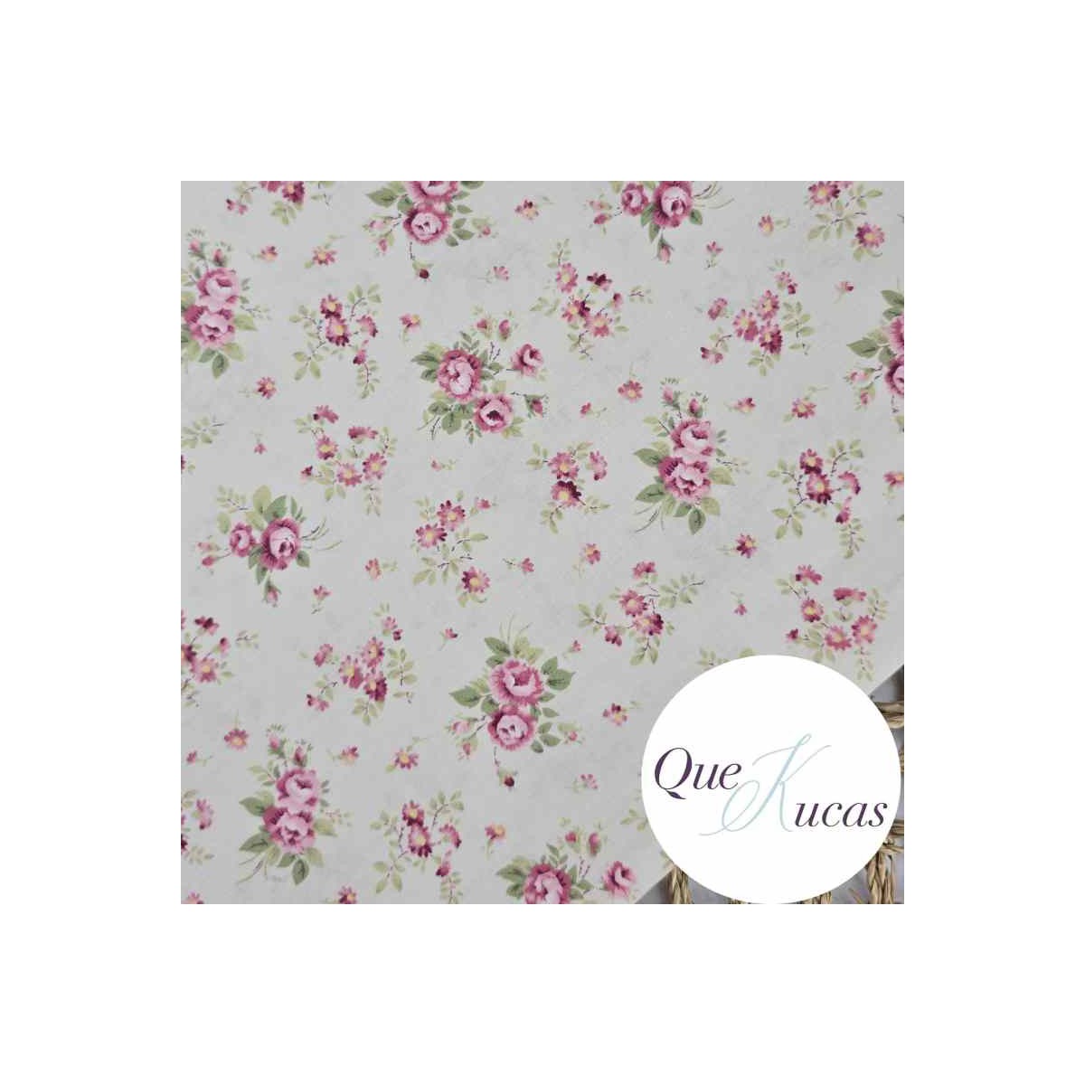 POPELÍN FLORES VELHA ROSA