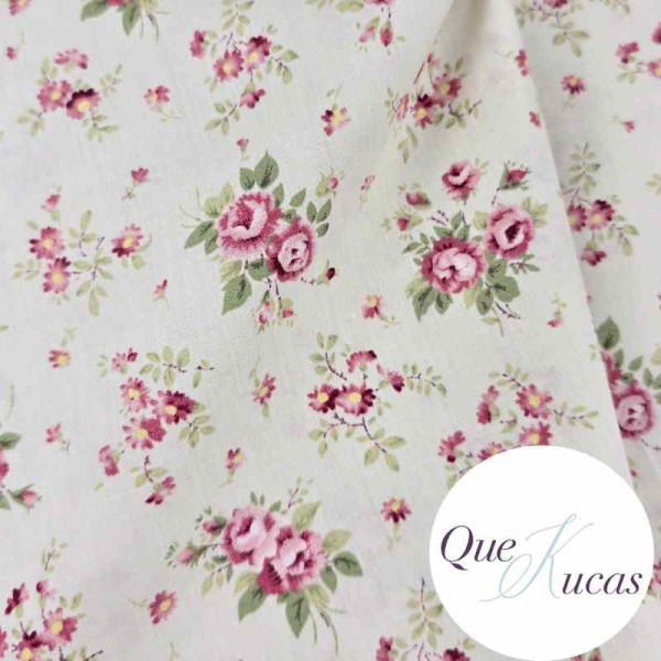 POPELÍN FLORES VELHA ROSA 2