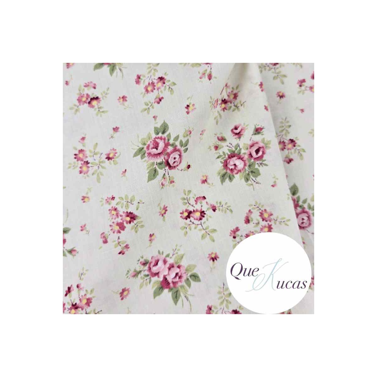 POPELÍN FLORES VELHA ROSA